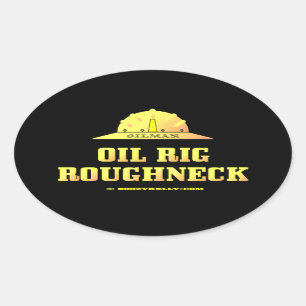 Sticker Ovale Expert pétrolier, foreur de plate-forme