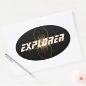 Sticker Ovale Explorateur spatial Par Alexandra Cook aka Linanda (Enveloppe)