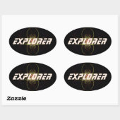 Sticker Ovale Explorateur spatial Par Alexandra Cook aka Linanda (Feuille)