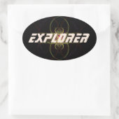 Sticker Ovale Explorateur spatial Par Alexandra Cook aka Linanda (Sac)