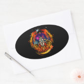 Sticker Ovale Exploser le vaisseau spatial (Enveloppe)