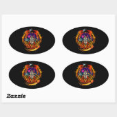 Sticker Ovale Exploser le vaisseau spatial (Feuille)