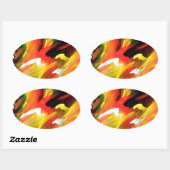 Sticker Ovale Expressionism (Feuille)