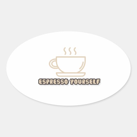 Sticker Ovale exprimez votre espresso (Devant)