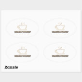 Sticker Ovale exprimez votre espresso (Feuille)