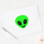 Sticker Ovale Face Alien (Enveloppe)