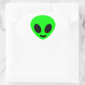 Sticker Ovale Face Alien (Sac)