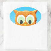 Sticker Ovale Face D'Une Petite Chouette (Sac)