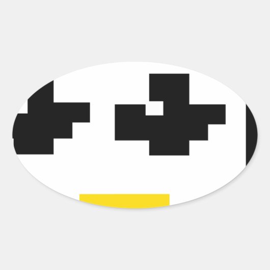 STICKER OVALE FACE PIXEL LINUX TUX PENGUIN (Devant)