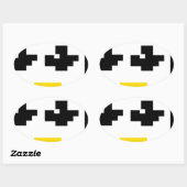 STICKER OVALE FACE PIXEL LINUX TUX PENGUIN (Feuille)