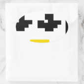 STICKER OVALE FACE PIXEL LINUX TUX PENGUIN (Sac)