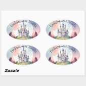 Sticker Ovale Fairy Tale Castle Party (Feuille)
