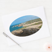 Sticker Ovale Falaises côtières et plages à Cueva del Indio (Enveloppe)