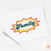Sticker Ovale Family Sticker, comic book pop design (Enveloppe)