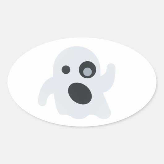 Sticker Ovale fantôme émoji (Devant)