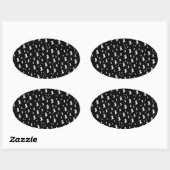 Sticker Ovale Fantômes d'Halloween foncé (Feuille)