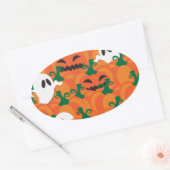 Sticker Ovale Fantômes d'Halloween Patch de citrouille hantée (Enveloppe)