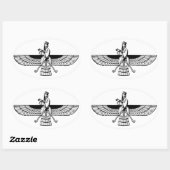 Sticker Ovale Faravahar (Feuille)