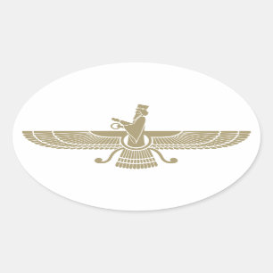 Sticker Ovale Faravahar stylisé