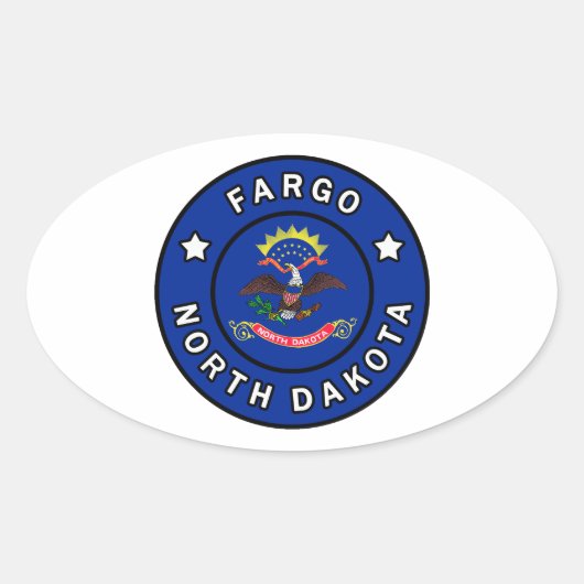 Sticker Ovale Fargo Dakota du Nord (Devant)