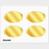 Sticker Ovale Faux modèle vierge or Ajouter Texte Monogramme (Feuille)