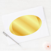 Sticker Ovale Faux Or Gabarit Vierge Ajouter Texte Monogramme (Enveloppe)