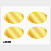Sticker Ovale Faux Or Gabarit Vierge Ajouter Texte Monogramme (Feuille)