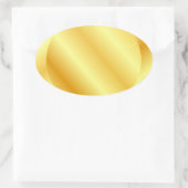 Sticker Ovale Faux Or Gabarit Vierge Ajouter Texte Monogramme (Sac)