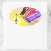 Sticker Ovale Fée de lanterne brillante (Sac)