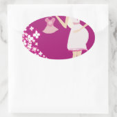 Sticker Ovale femme enceinte blonde (Sac)