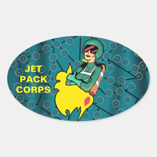 STICKER OVALE FEMME ROCKET (Devant)