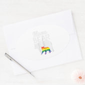 Sticker Ovale Femmes Mama Bear Rainbow Pride Gay Drapeau Lgbt (Enveloppe)