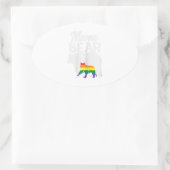 Sticker Ovale Femmes Mama Bear Rainbow Pride Gay Drapeau Lgbt (Sac)
