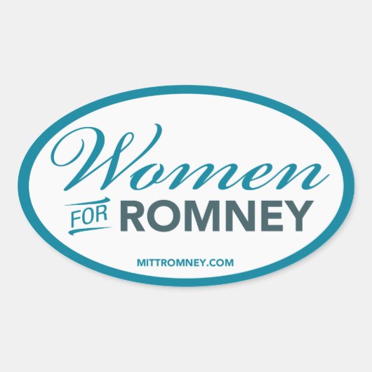 Sticker Ovale Femmes Pour Mitt Romney 2012 (Sticker Oval Blanc) (Devant)