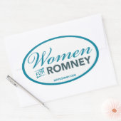 Sticker Ovale Femmes Pour Mitt Romney 2012 (Sticker Oval Blanc) (Enveloppe)