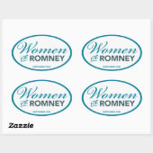 Sticker Ovale Femmes Pour Mitt Romney 2012 (Sticker Oval Blanc) (Feuille)