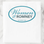 Sticker Ovale Femmes Pour Mitt Romney 2012 (Sticker Oval Blanc) (Sac)