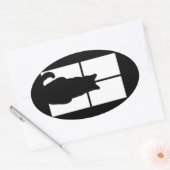 Sticker Ovale Fenêtre Cat Cliquez pour Customiser la couleur Déc (Enveloppe)