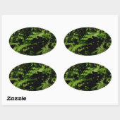 Sticker Ovale Fermes du plancher forestier (Feuille)