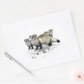 Sticker Ovale Ferrets (Enveloppe)