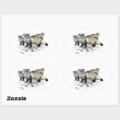Sticker Ovale Ferrets (Feuille)
