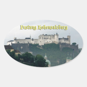 Sticker Ovale Festung Hohensalzburg, Salzbourg Autriche