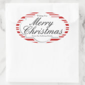 Sticker Ovale Fête du Sucre de canne de Noël (Sac)