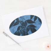 Sticker Ovale Feuille bleu (Enveloppe)