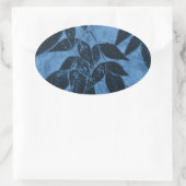 Sticker Ovale Feuille bleu (Sac)
