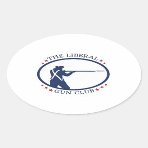 Sticker Ovale Feuille d'autocollant ovale du Club des armes libé