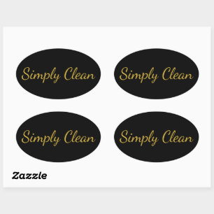 Sticker Ovale Feuille d'autocollants ovales noirs avec texte per