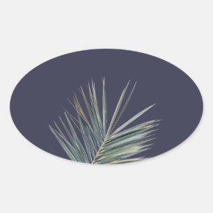 Sticker Ovale Feuille verte pâle