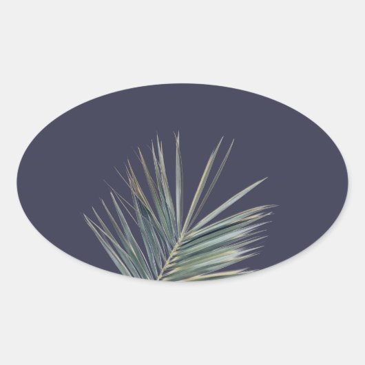 Sticker Ovale Feuille verte pâle (Devant)