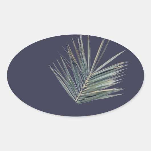 Sticker Ovale Feuille verte pâle (Devant)